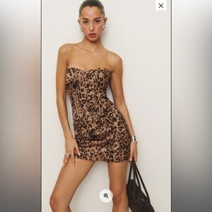 Reformation Pacie Satin Dress Brown - Size 6